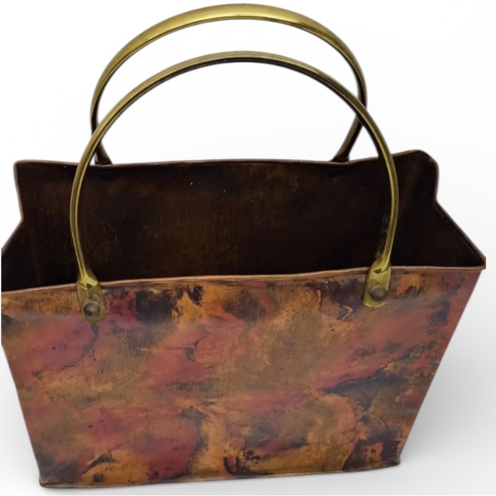 Mid-Century Italian Enameled Copper Magazine Rack - Picture 2 of 5